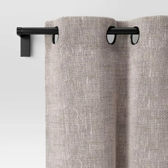 Room Essentials Minimal Black Expandable Curtain Rod 28" to 48" Lengths - Picture 1 of 5